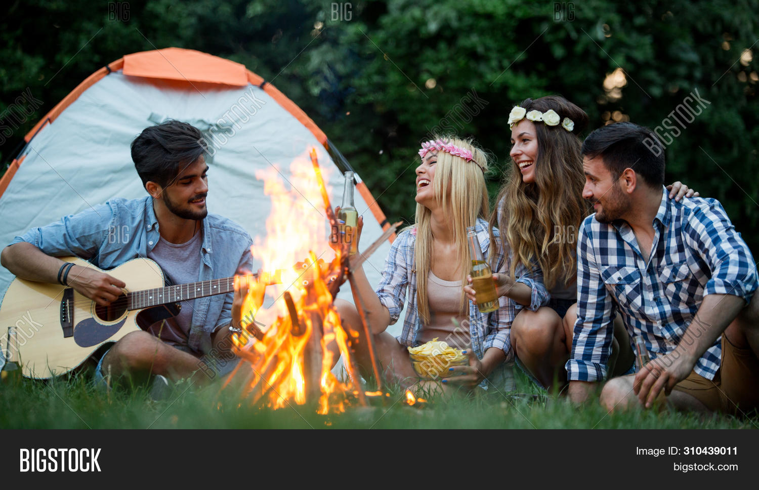 Group Friends Camping. Image & Photo (Free Trial) Bigstock