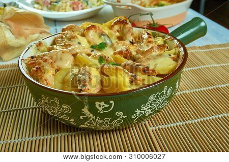 Portuguese Shrimp  Potato Gratin