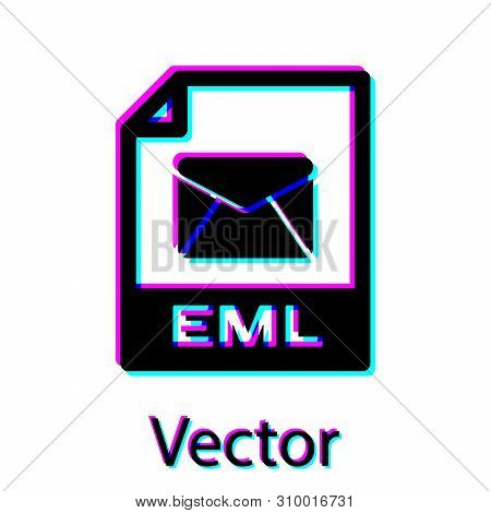 Black Eml File Document Icon. Download Eml Button Icon Isolated On White Background. Eml File Symbol