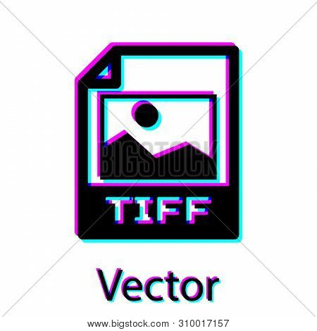 Black Tiff File Document Icon. Download Tiff Button Icon Isolated On White Background. Tiff File Sym