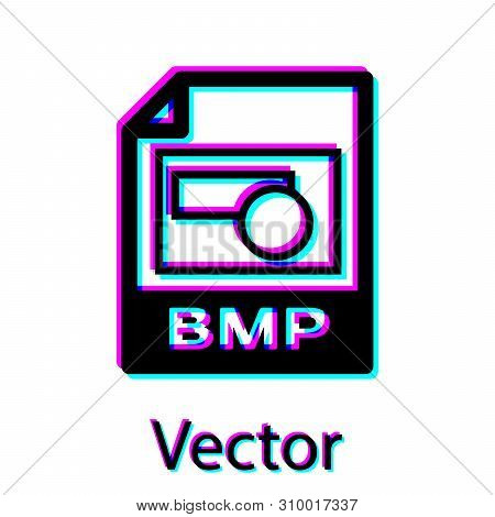 Black Bmp File Document Icon. Download Bmp Button Icon Isolated On White Background. Bmp File Symbol