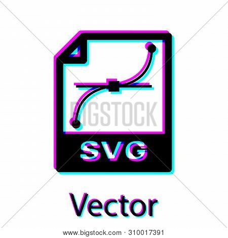 Black Svg File Document Icon. Download Svg Button Icon Isolated On White Background. Svg File Symbol