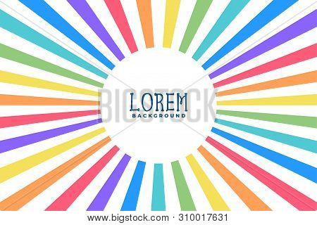 Rainbow Color Line Rays Background Vector Illustration