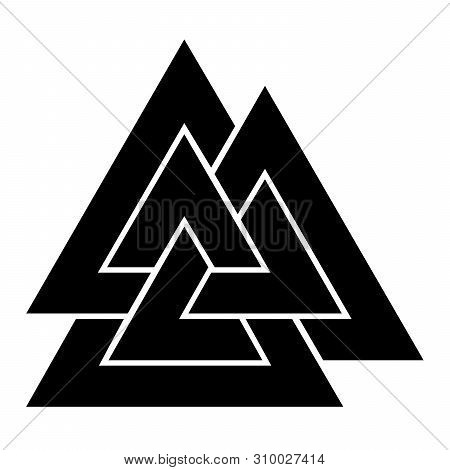 Valknut Symbol Icon With A White Background