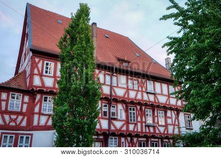 City Of Eberbach Along The Long-distance Hiking Trail Neckarsteig In Germany