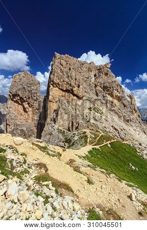 Dolomiti - Torre Finestra In Catinaccio Group On Summer, Trentino, Italy