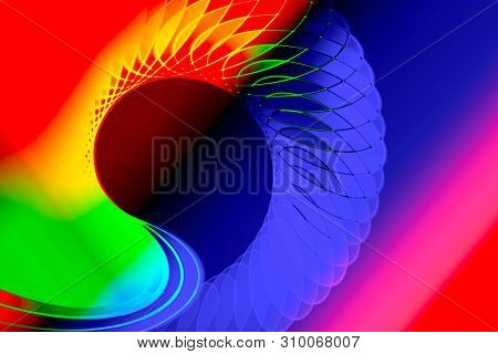 Colorful Abstract Background With Circular Lines In The View