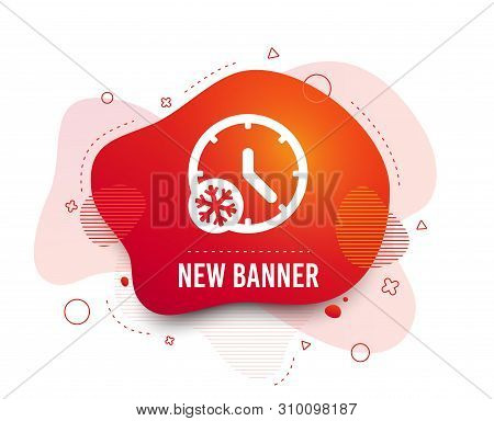 Fluid Badge. Winter Time Icon. Snowy Cold Day Sign. Daylight Saving Time With Snowflake Symbol. Abst