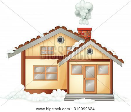 Funny Wood House Cartoon For Your Design
