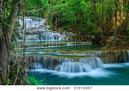 Cascata di Deep Forest, Kanchanaburi, Thailandia