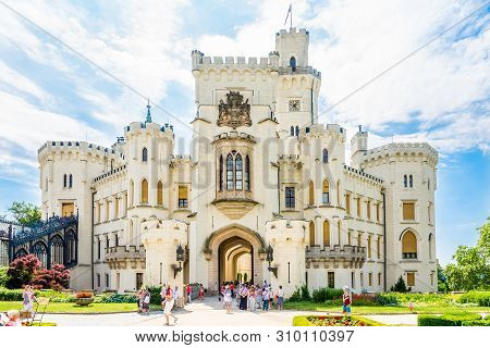 Hluboka,czech Republic - June 20,2019 - View At The Castle Hluboka. Hluboka Castle Is Considered One