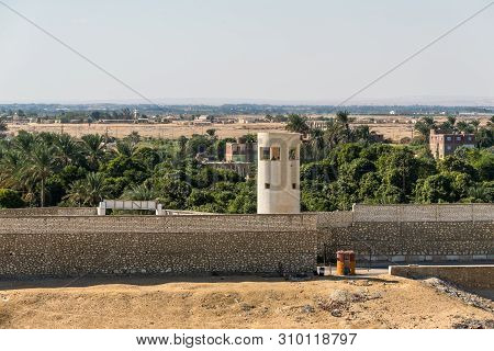 Suez, Egypt - November 5, 2017: Military Watch Tower On The Shore Of The Suez Canal Near Suez, Egypt