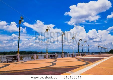 Mekong Riverbank, Travel Destination At Phon Phisai In Nong Khai Province Of Thailand