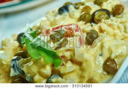 Ensalada De Bacalao - Traditional Catalan  Salted Cod Salad.