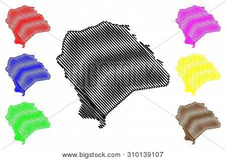 Yamoussoukro (ivory Coast, Republic Of Cote Divoire) Map Vector Illustration, Scribble Sketch Distri