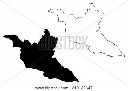 Matabeleland South Province (republic Of Zimbabwe, Provinces Of Zimbabwe) Map Vector Illustration, S
