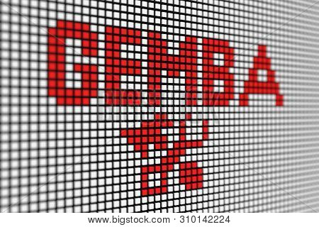 Gemba Text Scoreboard Blurred Background 3d Illustration