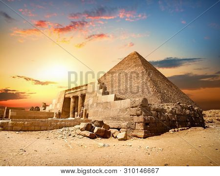 Ruined Pyramid Of Cheops In Cairo Egypt