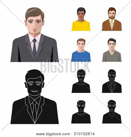 Vector Illustration Of Hairstyle And Profession Logo. Set Of Hairstyle And Character Stock Vector Il