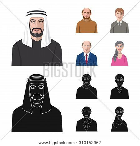 Vector Design Of Hairstyle And Profession Sign. Set Of Hairstyle And Character Stock Vector Illustra