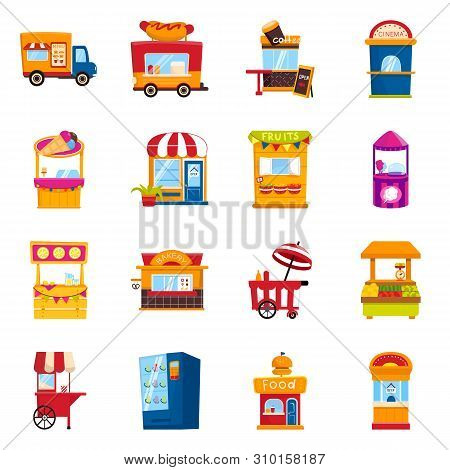 Vector Design Of And Booth Icon. Collection Of And Vending Vector Icon For Stock.