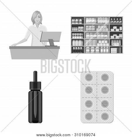 Vector Design Of Medicine And Health Icon. Set Of Medicine And Help Stock Vector Illustration.