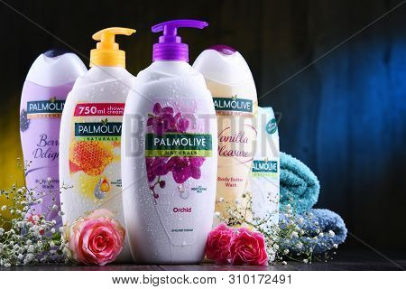 Containers Of Palmolive Cosmetics.