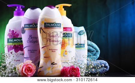 Containers Of Palmolive Cosmetics.
