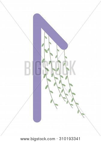 Fleece Scandinavia. Illustration Of The Runes Laguz. The Symbol Of The Letter Futhark. Spiritual Eso