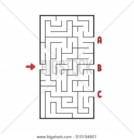 Abstact Labyrinth. Game For Kids. Puzzle For Children. Maze Conundrum. Vector Illustration,