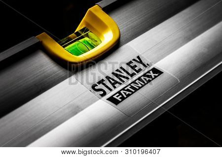SIOFOK / HUNGARY - NOVEMBER 12, 2018: Stanley Fatmax tools logo commercial advertisement