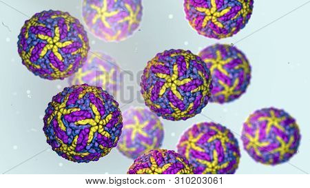 Zika Viruses, The Causative Agent Of Zika Fever, Transmitted By Mosquito Bite And Causes Microcephal