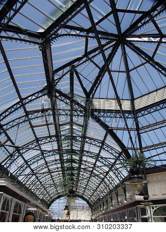 Southport, Merseyside, United Kingdom - 28 June 2019: A View Of The Geometric Glass Roof In Wayfarer
