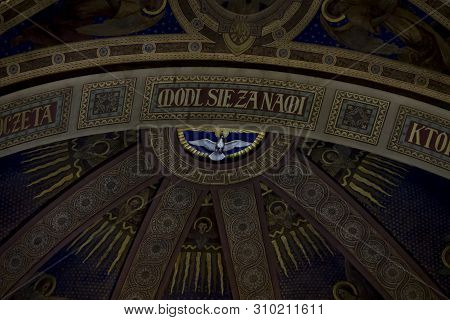 Piekary Slaskie Poland May 26, 2019.: The Interior Of The Basilica Of Our Lady Of Piekary With A Vie