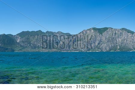 View Of Limone Sul Garda From The Opposite Side Of Lake Garda, Italy