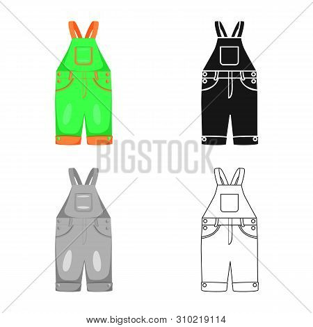Isolated Object Of Romper And Toddler Symbol. Collection Of Romper And Suspenders Stock Symbol For W