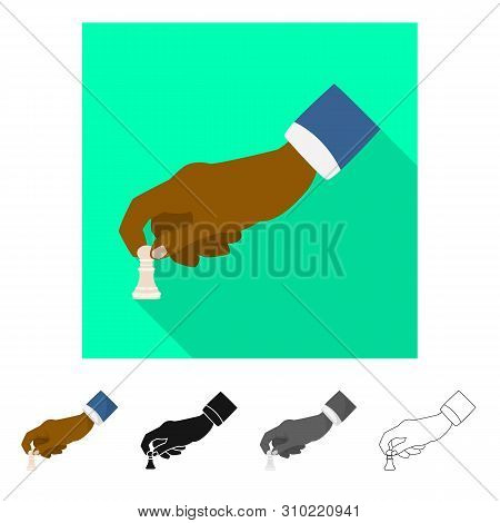 Vector Design Of Hand And Pawn Icon. Set Of Hand And Business Vector Icon For Stock.