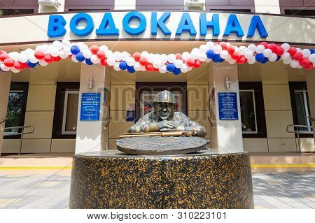 Anapa, Russia - May 1, 2019: Monument To The Plumbing 