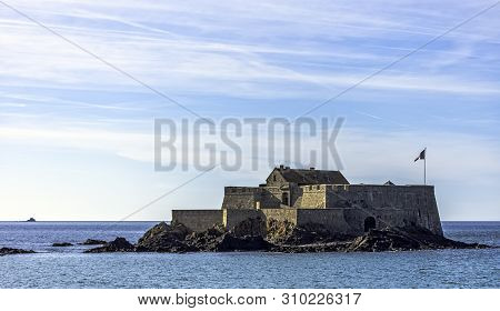 Quince Island, Brittany, France - May 31: Fort De La Conchee - Fortification On The Rocky Island Of 