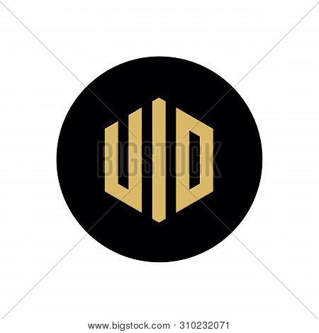 Uid Letter Logo Template, Hexagonal Letter On Circle Shape - Vector