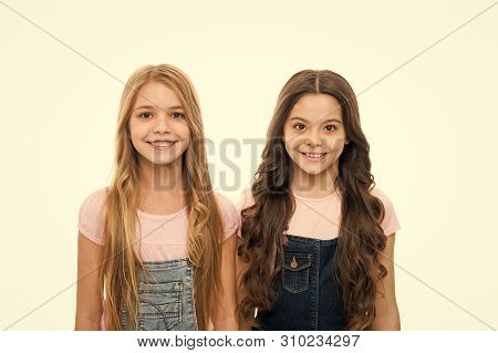 Perfect Hairstyles To Make A Major Impact. Pretty Small Girls With Long Hairstyle. Cute Little Girls