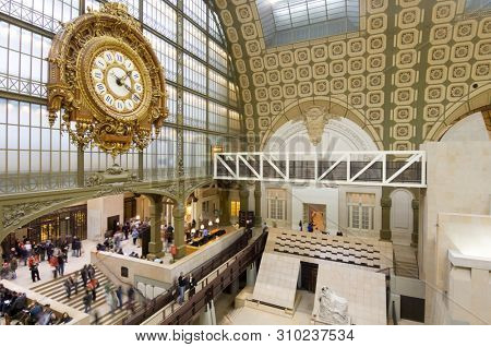 Paris, France - December 31, 2006: Tourists visiting Orsay Museum.