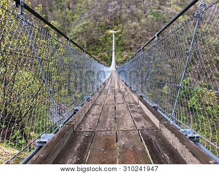 Tibetan Bridge Carasc Or Ponte Tibetano Valle Di Sementina Or Tibetische Brucke Carasc, Monte Carass