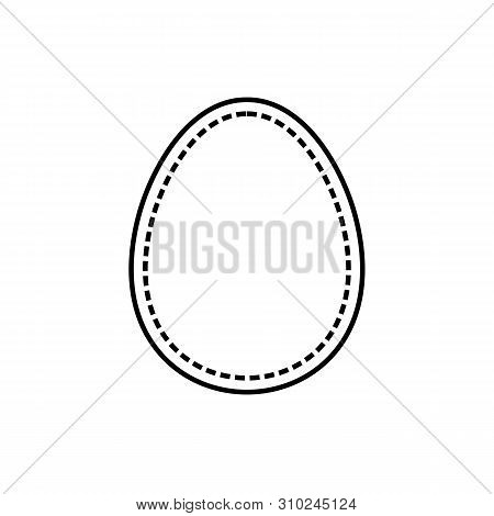 Black Stitched Egg Shape, Frame Or Border Illustrations, Line Drawing - Vector