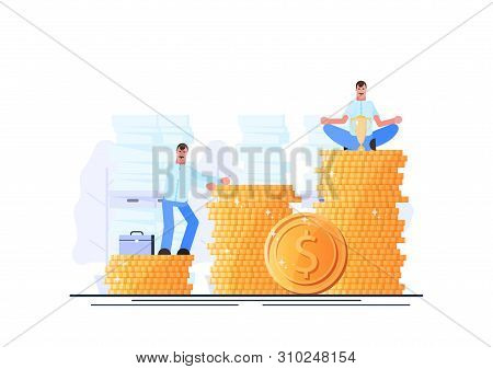 Wealth. Successful Businessman. Financial Independence. Effective Management. Vector Illustration. -