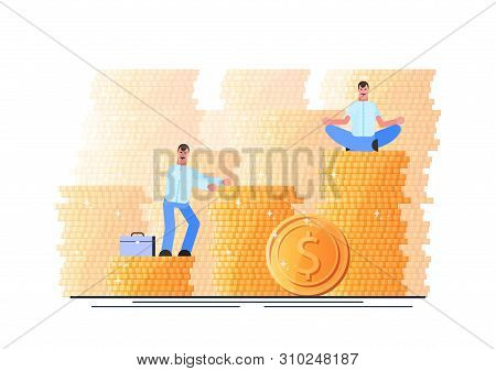 Wealth. Successful Businessman. Financial Independence. Effective Management. Vector Illustration. -