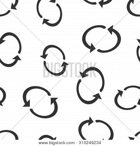 Arrow Rotation Icon Seamless Pattern Background. Sync Action Vector Illustration On White Isolated B