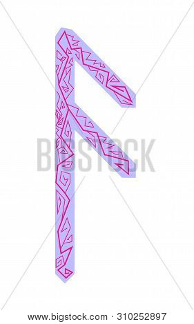 Rune Ansuz. Ancient Scandinavian Runes. Runes Senior Futarka. Magic, Ceremonies, Religious Symbols. 