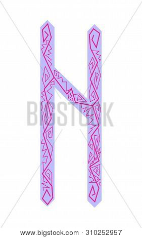 Fleece Hagalaz. Ancient Scandinavian Runes. Runes Senior Futarka. Magic, Ceremonies, Religious Symbo
