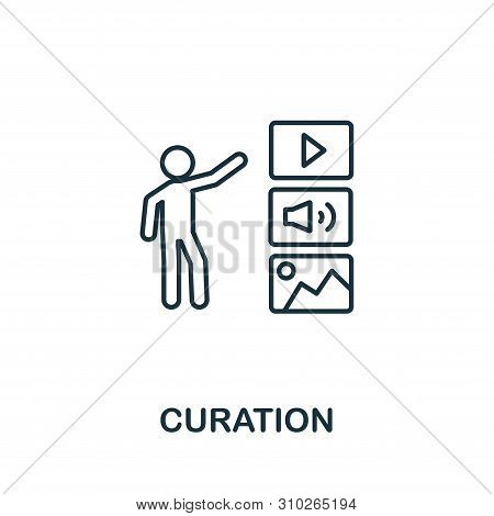 Curation Outline Icon. Thin Line Concept Element From Content Icons Collection. Creative Curation Ic